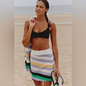 Daily Practice Cozy Stripe Sweater Skirt from Anthropology